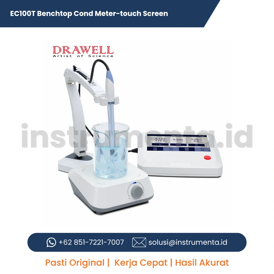 Distributor Resmi Benchtop Conductivity Meter Touch Screen Drawell EC100T Ready Stock